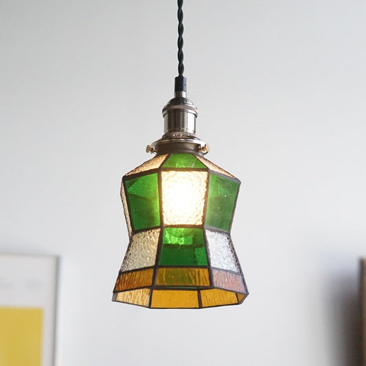 Stained glass pear-shaped chandelier