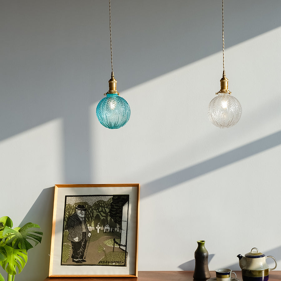 古典玻璃 吊燈-熱帶風情#藍
