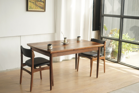 丹麥 玫瑰木 長方型 延伸餐桌