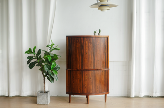 丹麥 玫瑰木 優雅圓弧 轉角櫃