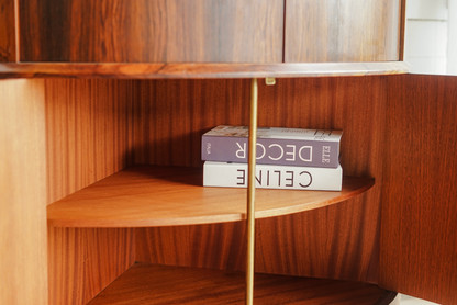 丹麥 玫瑰木 優雅圓弧 轉角櫃