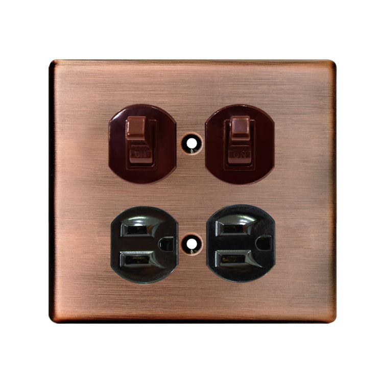 Metal series American copper switch socket