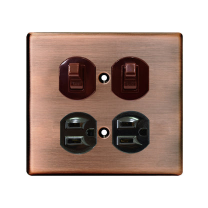 Metal series American copper switch socket