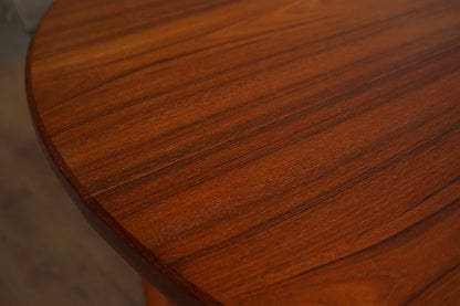 丹麥 柚木 圓形 蝴蝶延伸 餐桌