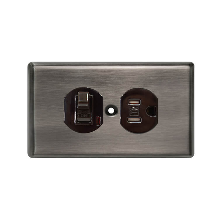 Metal series American copper switch socket