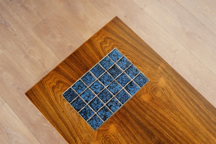 丹麥 馬賽克藍磚 玫瑰木 咖啡桌