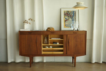 丹麥 柚木 四門 高腳 餐邊櫃