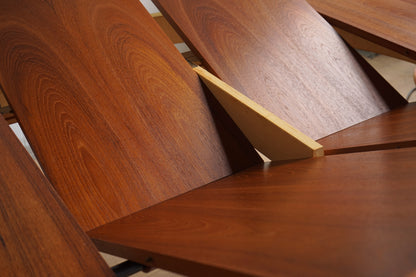 丹麥 柚木 圓形 蝴蝶延伸 餐桌