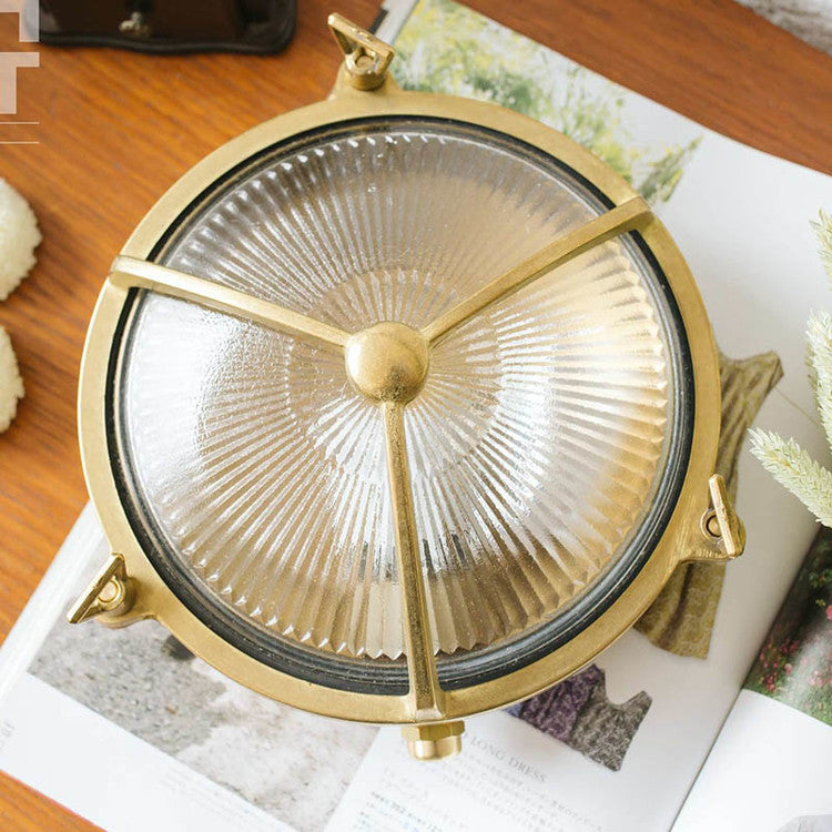 Brass round mesh wall light-02