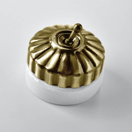 Retro ceramic round lever switch#Bronze
