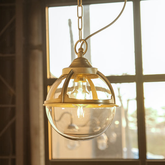 brass transparent ball chandelier