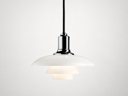 Louis Poulsen PH 2/1 Glass Pendant 玻璃三層式吊燈｜亮銀色 OLDANMARK