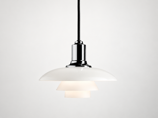 Louis Poulsen PH 2/1 Glass Pendant 玻璃三層式吊燈｜亮銀色 OLDANMARK