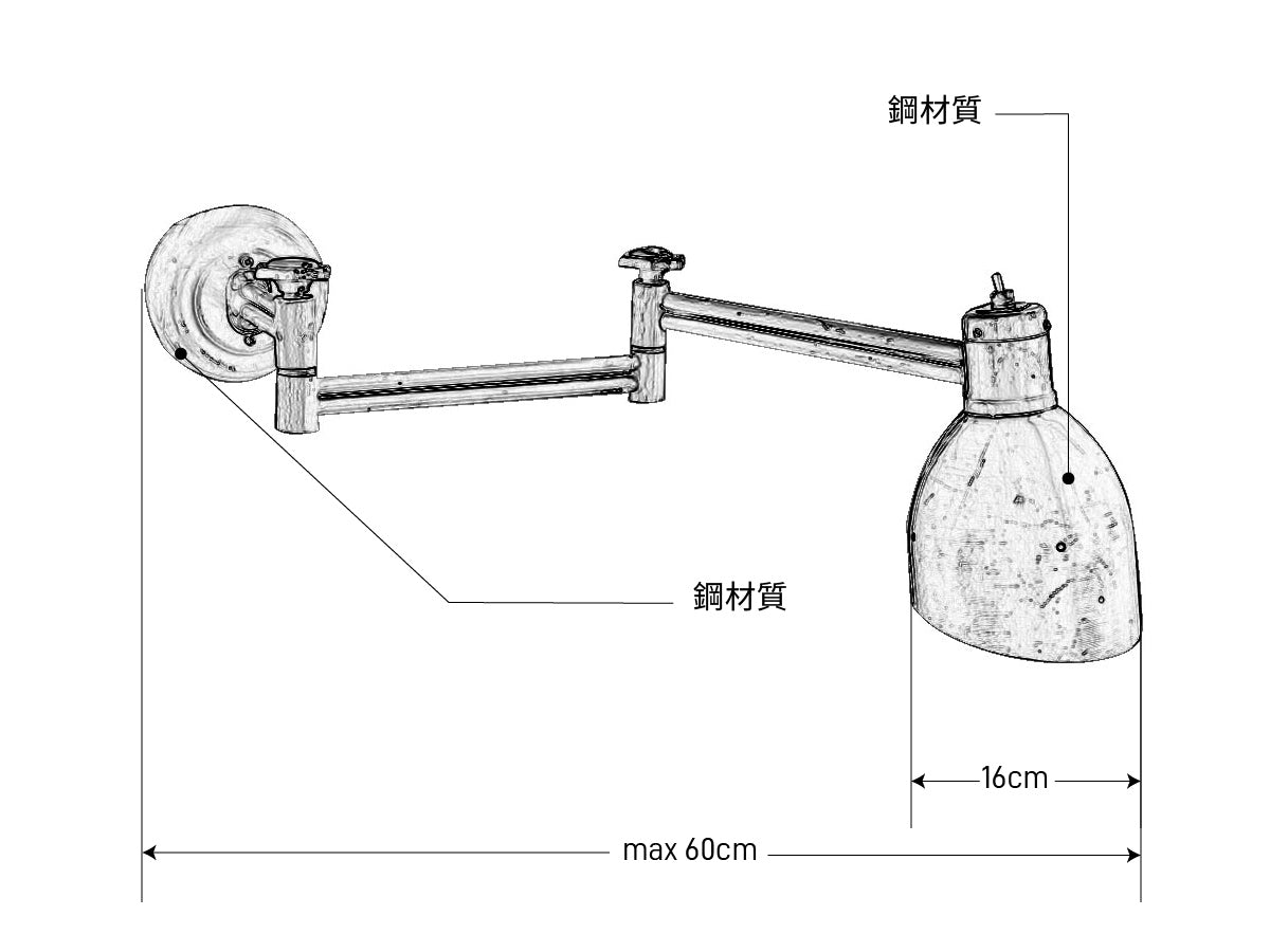 電火工業 DnH LOFT ｜工業風燈具｜俄國老件-關節壁燈