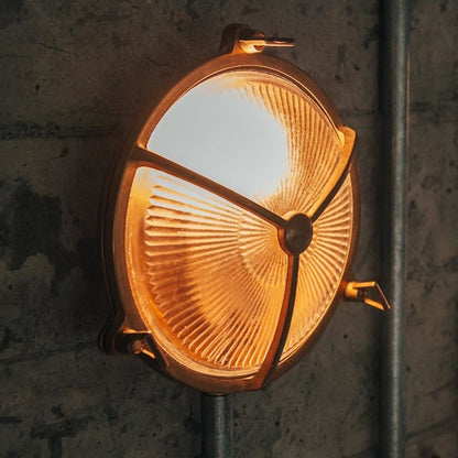 Brass round mesh wall light-02