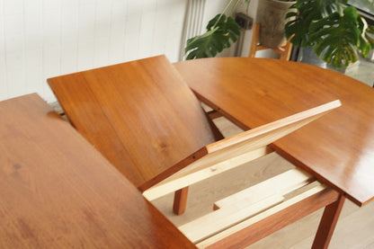 丹麥 橢圓 柚木 蝴蝶 延伸餐桌