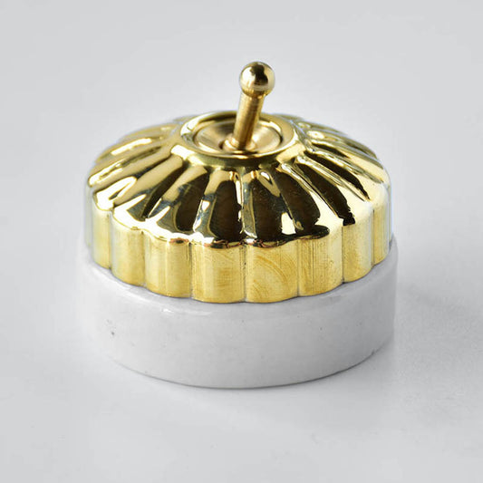 Retro Ceramic Round Toggle Switch #Gold