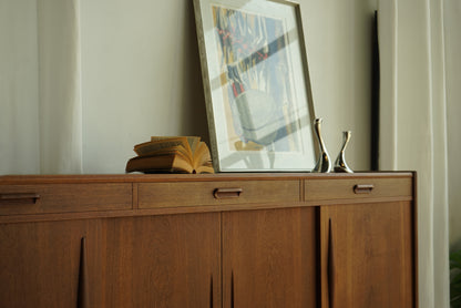 丹麥 柚木 四門 高腳 餐邊櫃