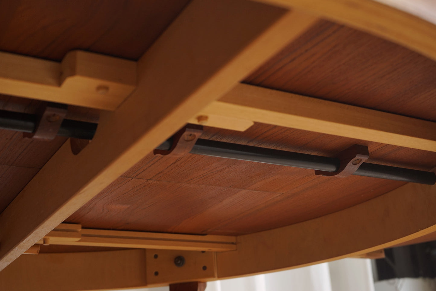 丹麥 柚木 圓形 蝴蝶延伸 餐桌