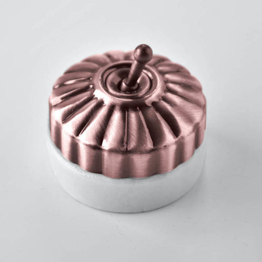 Retro Ceramic Round Toggle Switch#Red Copper