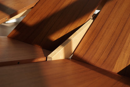 丹麥 柚木 典雅 圓形 蝴蝶延伸餐桌