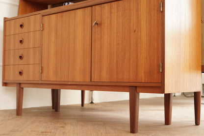 丹麥 柚木 滑門 書櫃／展示櫃