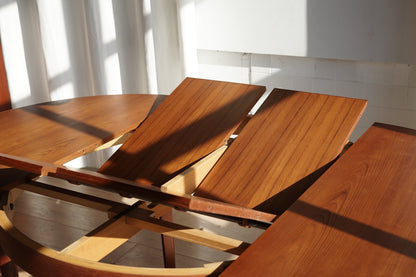 丹麥 柚木 典雅 圓形 蝴蝶延伸餐桌