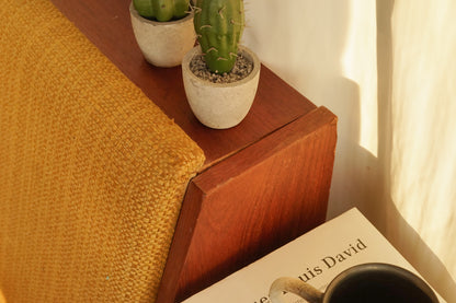 Hans J. Wegner GE258 經典 柚木 圓腳 芥末黃 沙發床