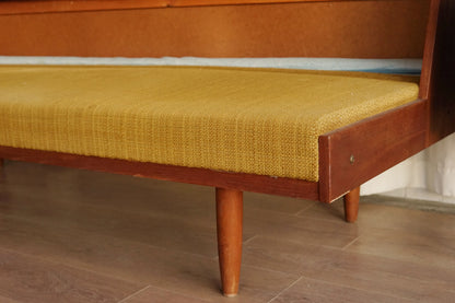 Hans J. Wegner GE258 經典 柚木 圓腳 芥末黃 沙發床