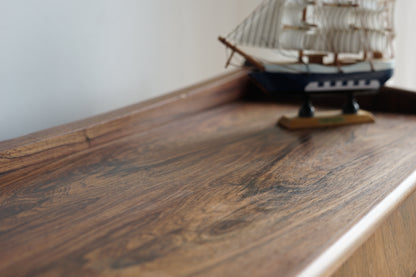 丹麥 玫瑰木 玻璃滑門 寫字櫃