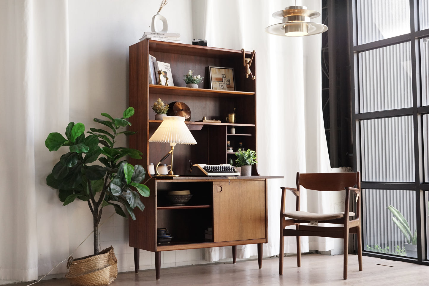 丹麥 玫瑰木 滑門 書櫃