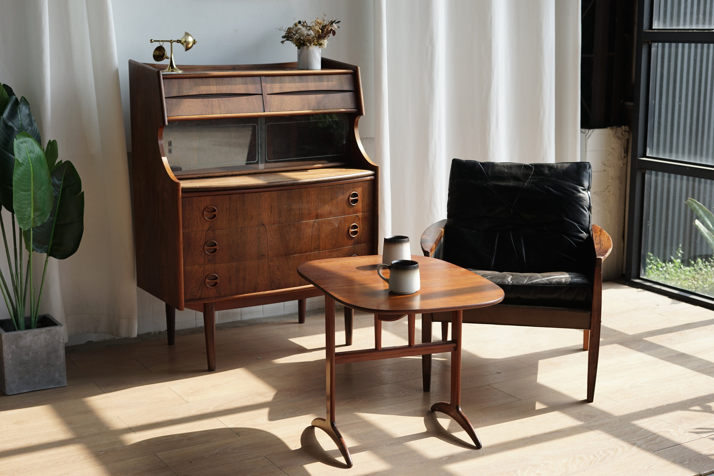 丹麥 柚木 折葉茶几