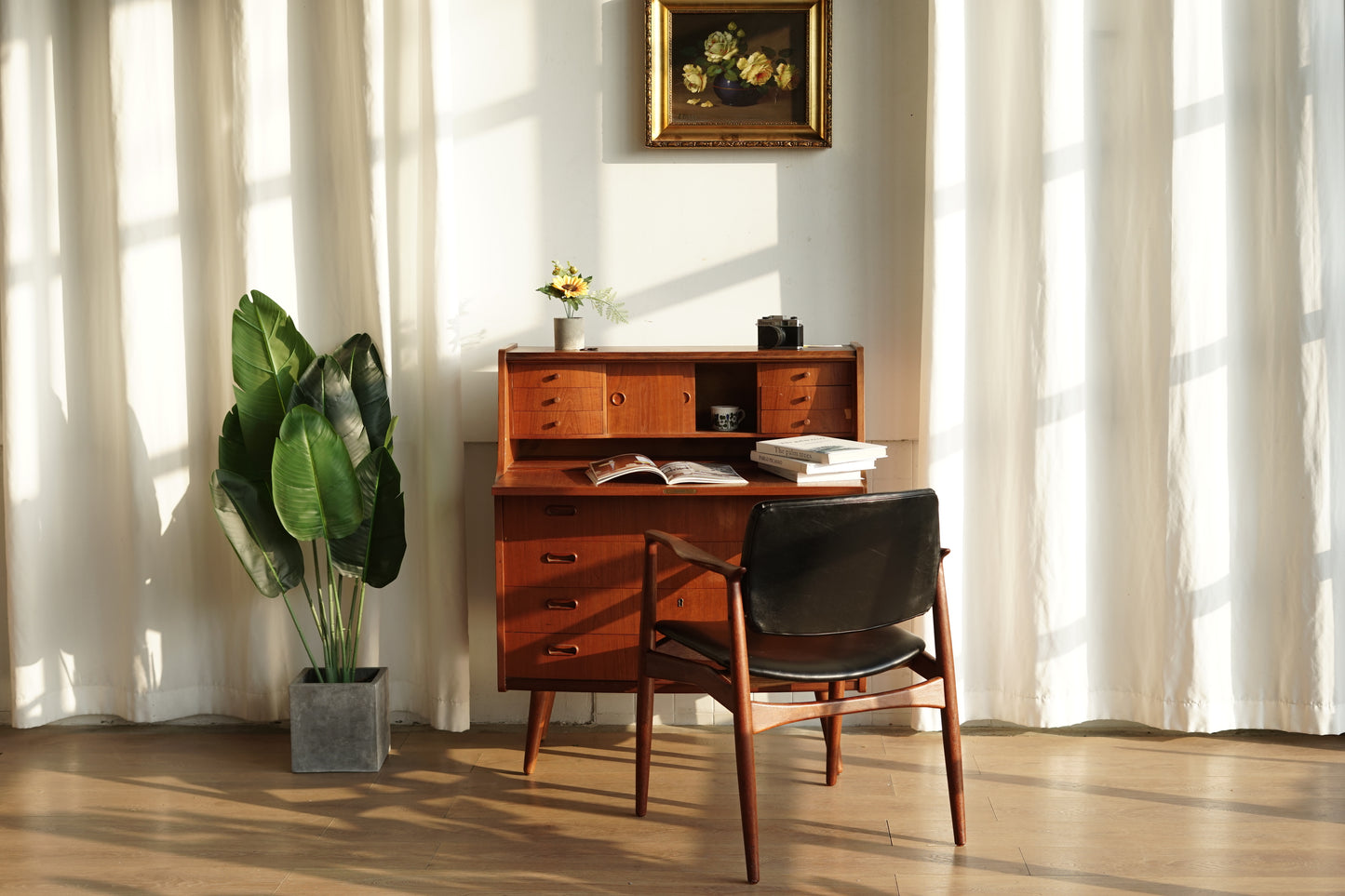 丹麥 柚木 多層抽屜 寫字櫃