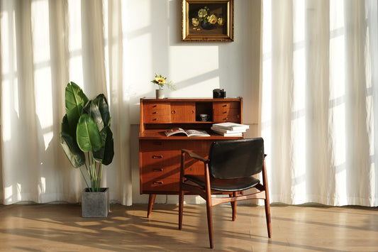 丹麥 柚木 多層抽屜 寫字櫃