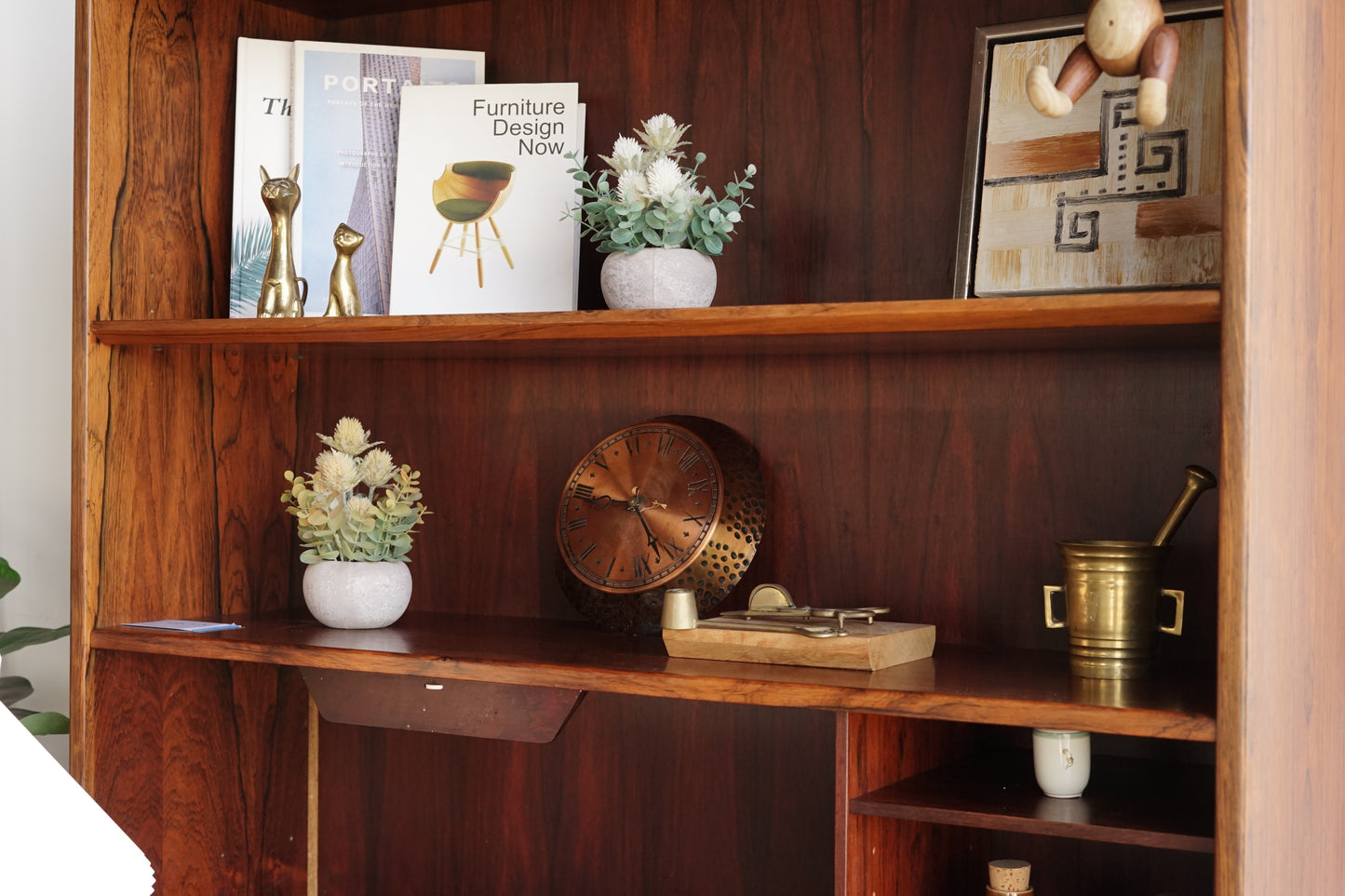 丹麥 玫瑰木 滑門 書櫃