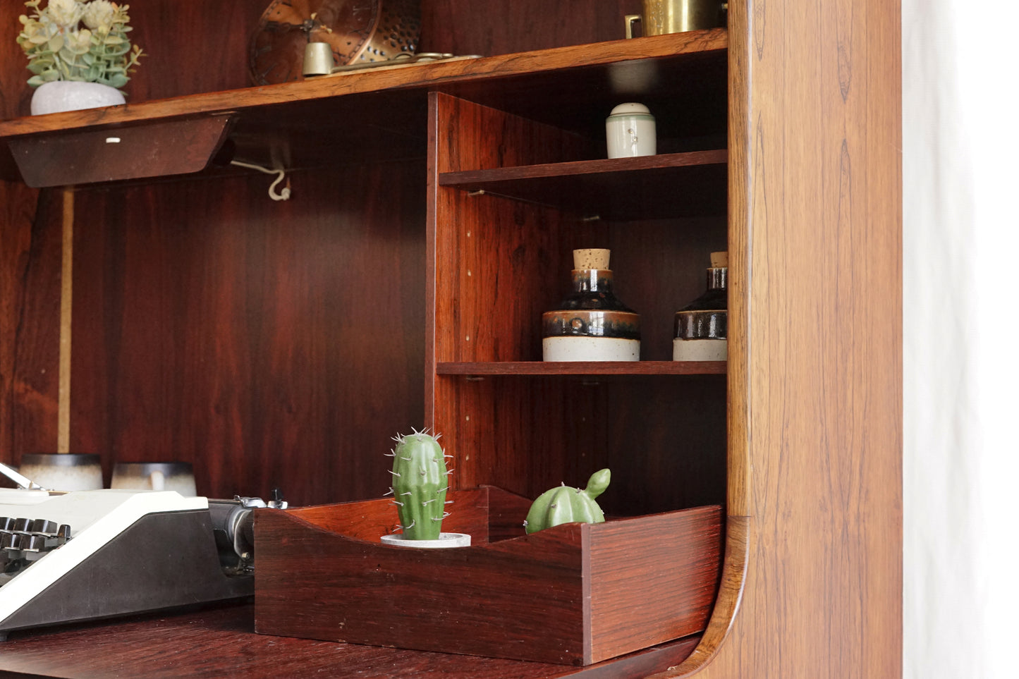 丹麥 玫瑰木 滑門 書櫃