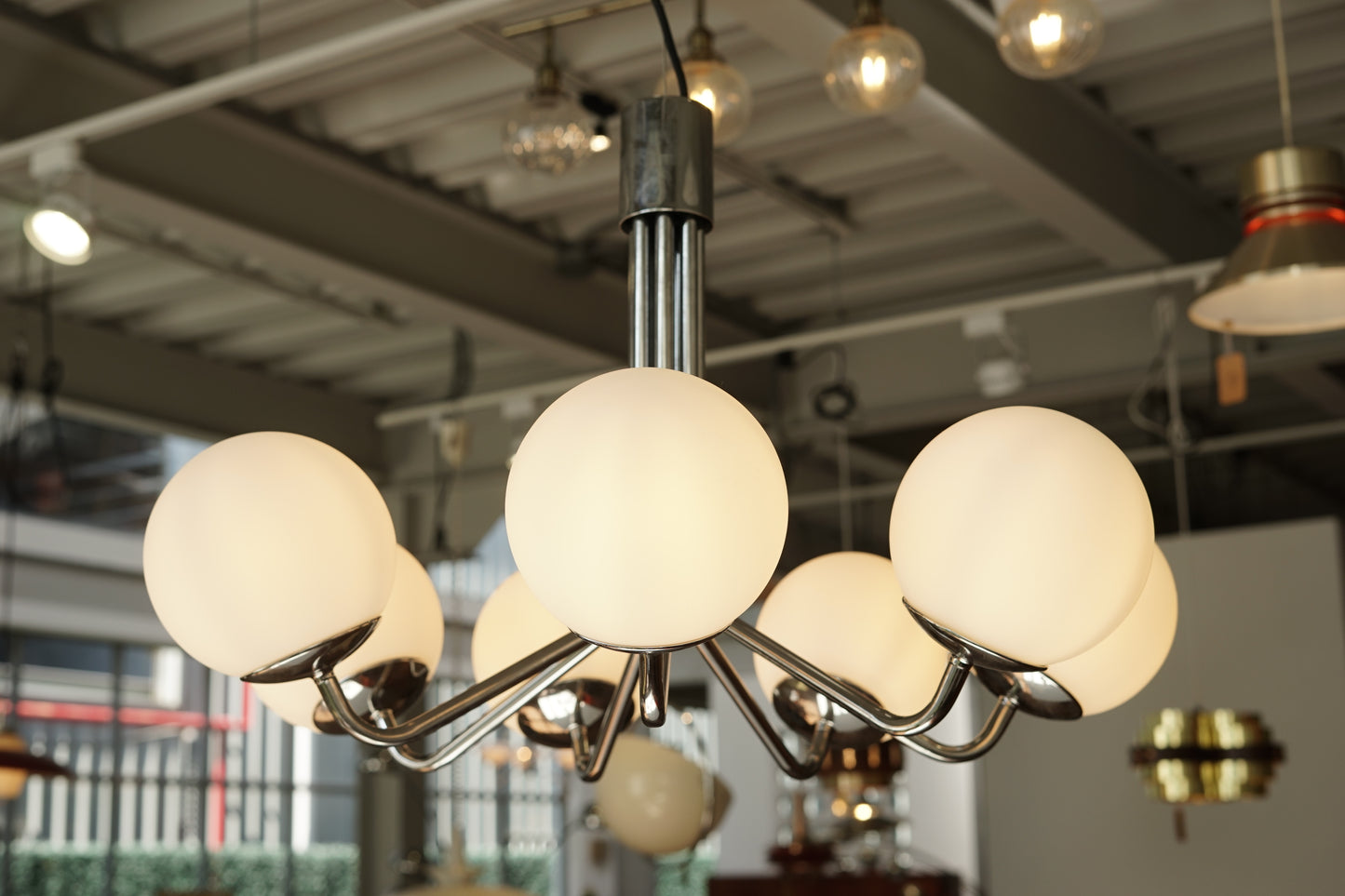 鍍鉻 白色 球型吊燈