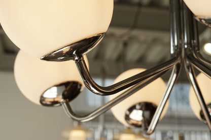 鍍鉻 白色 球型吊燈