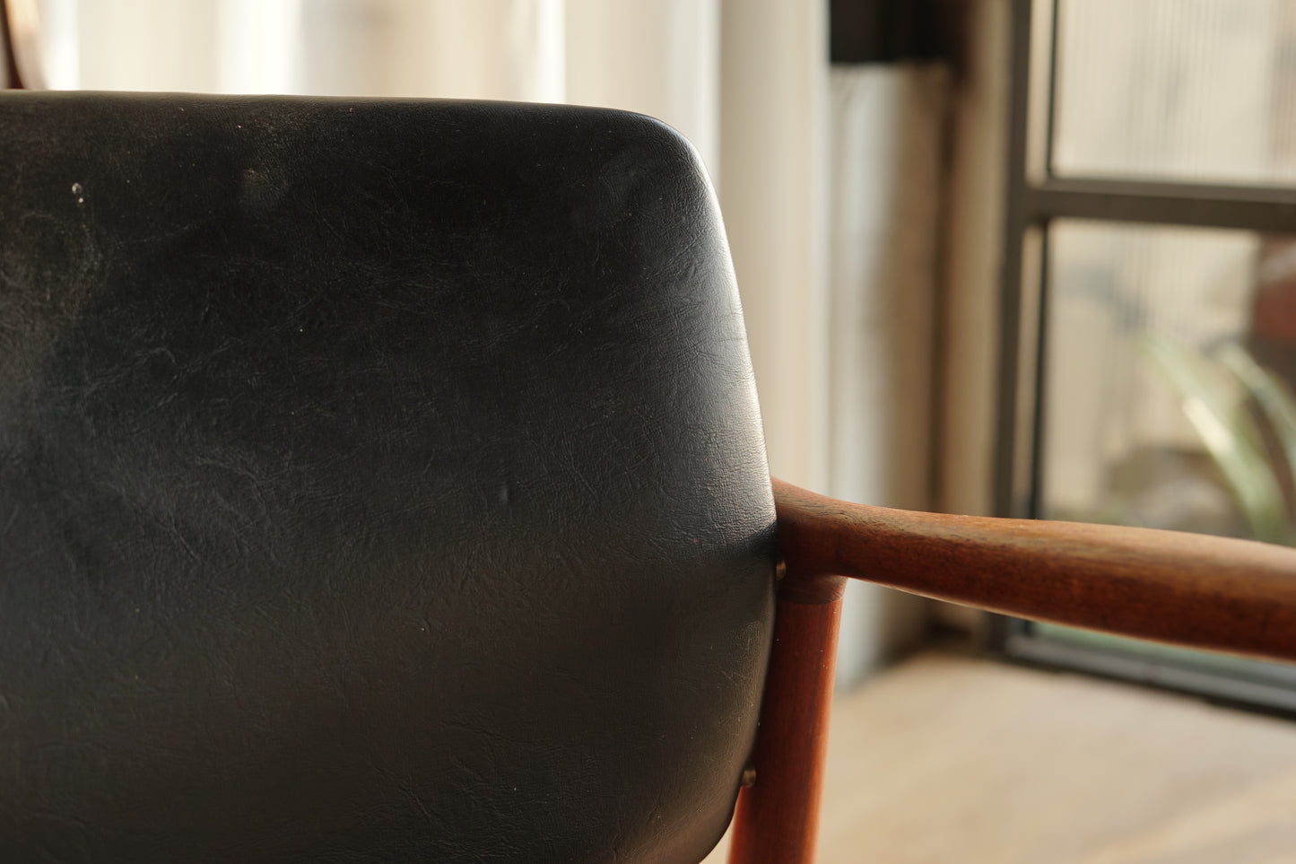 丹麥 柚木 皮革 扶手椅