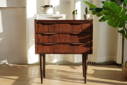 丹麥 玫瑰木 三層抽屜 高腳 小邊櫃