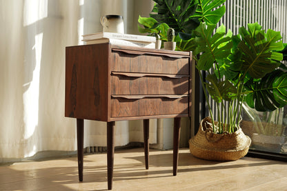 丹麥 玫瑰木 三層抽屜 高腳 小邊櫃