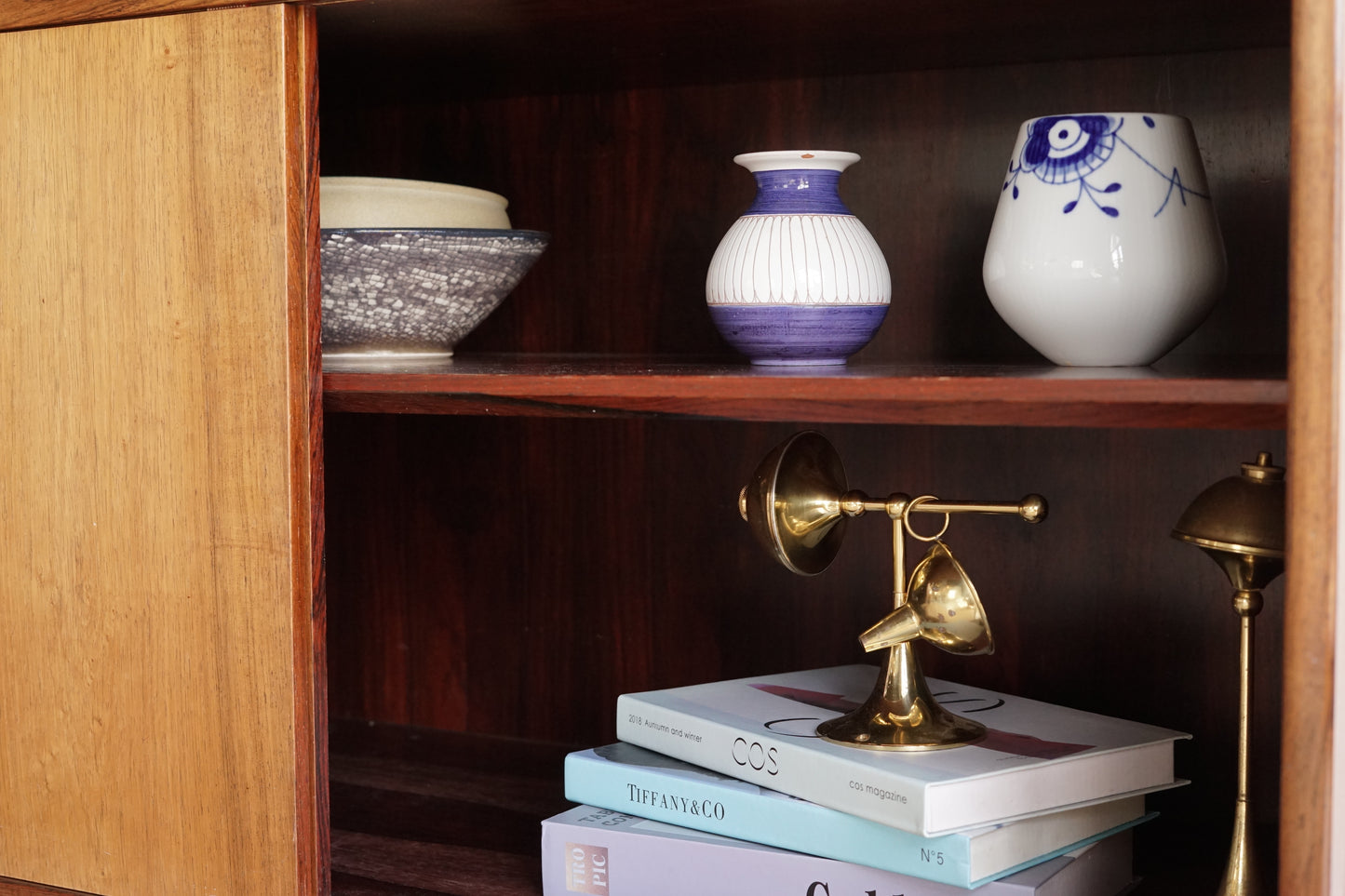 丹麥 玫瑰木 滑門 書櫃