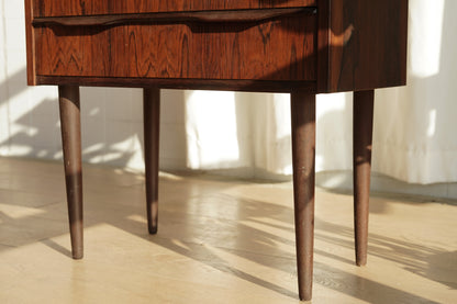 丹麥 玫瑰木 三層抽屜 高腳 小邊櫃