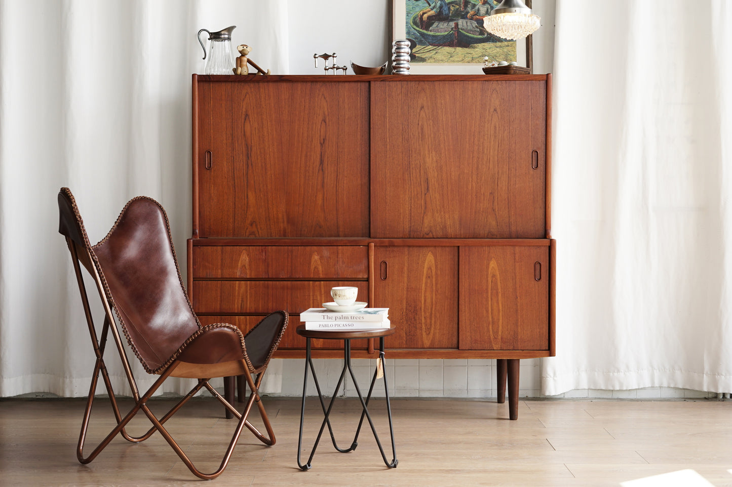 丹麥 柚木 雙層 餐邊櫃 高櫃