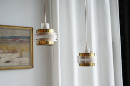 Carl Fagerlund 丹麥 幾何壓紋玻璃小吊燈