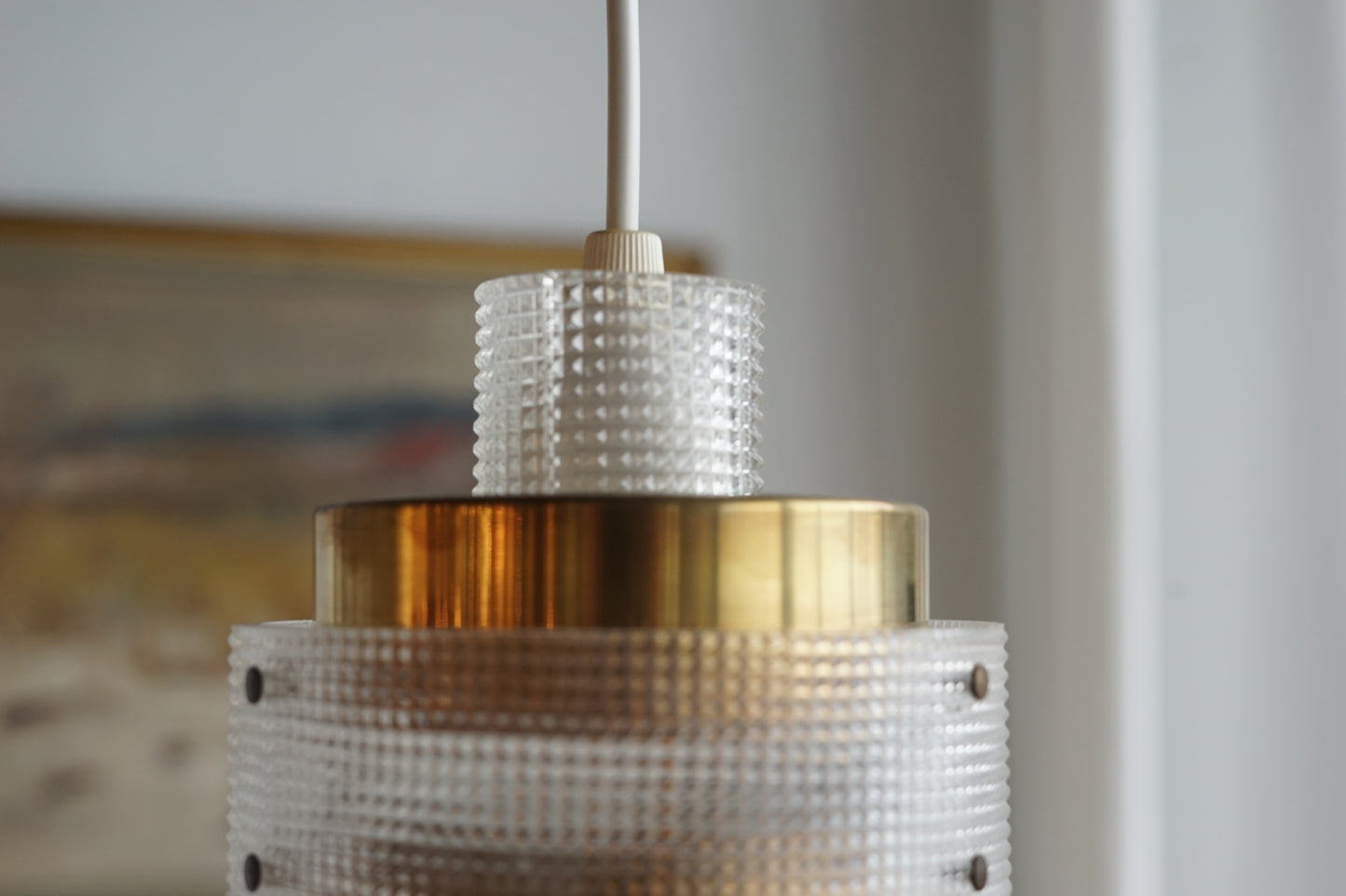 Carl Fagerlund 丹麥 幾何壓紋玻璃小吊燈