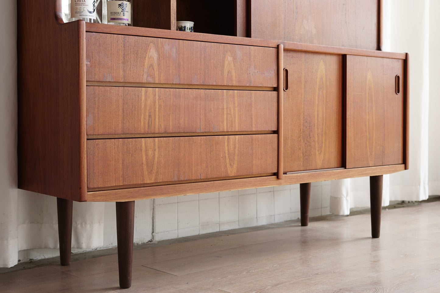 丹麥 柚木 雙層 餐邊櫃 高櫃