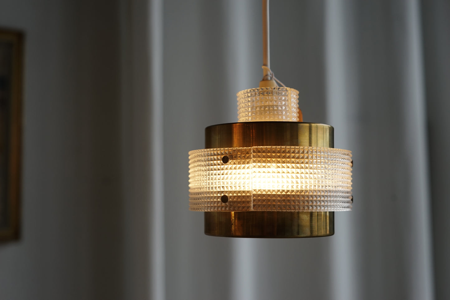 Carl Fagerlund 丹麥 幾何壓紋玻璃小吊燈