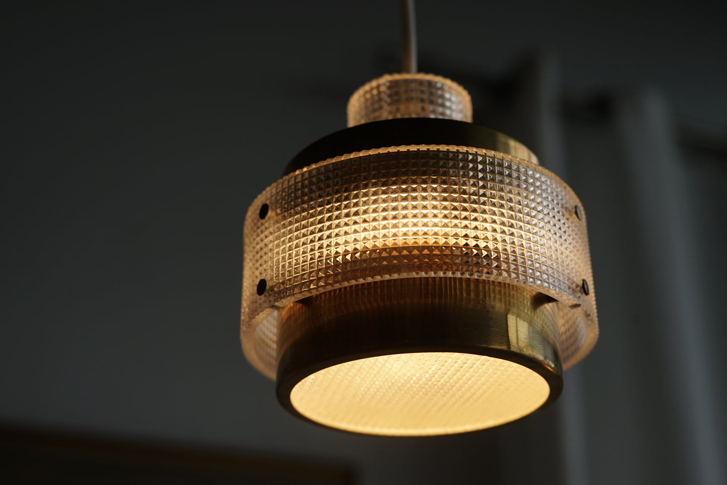 Carl Fagerlund 丹麥 幾何壓紋玻璃小吊燈