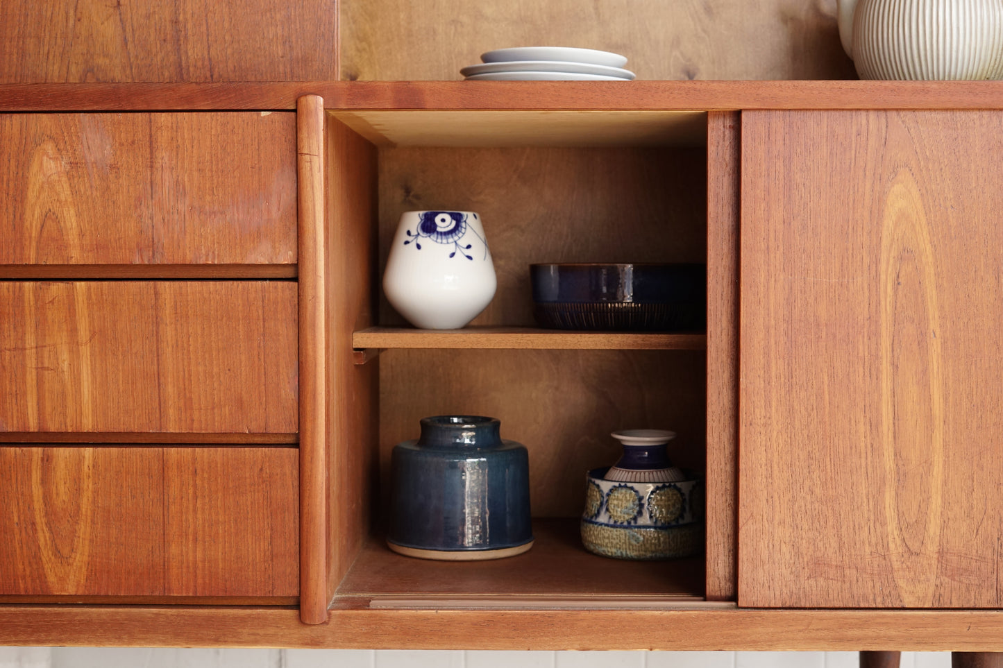 丹麥 柚木 雙層 餐邊櫃 高櫃